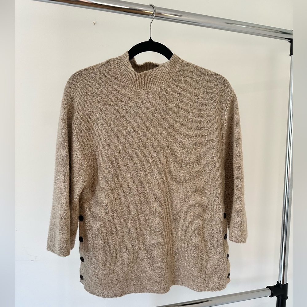 Premise Beige Sweater - 3/4 Length Sleeves - Size S